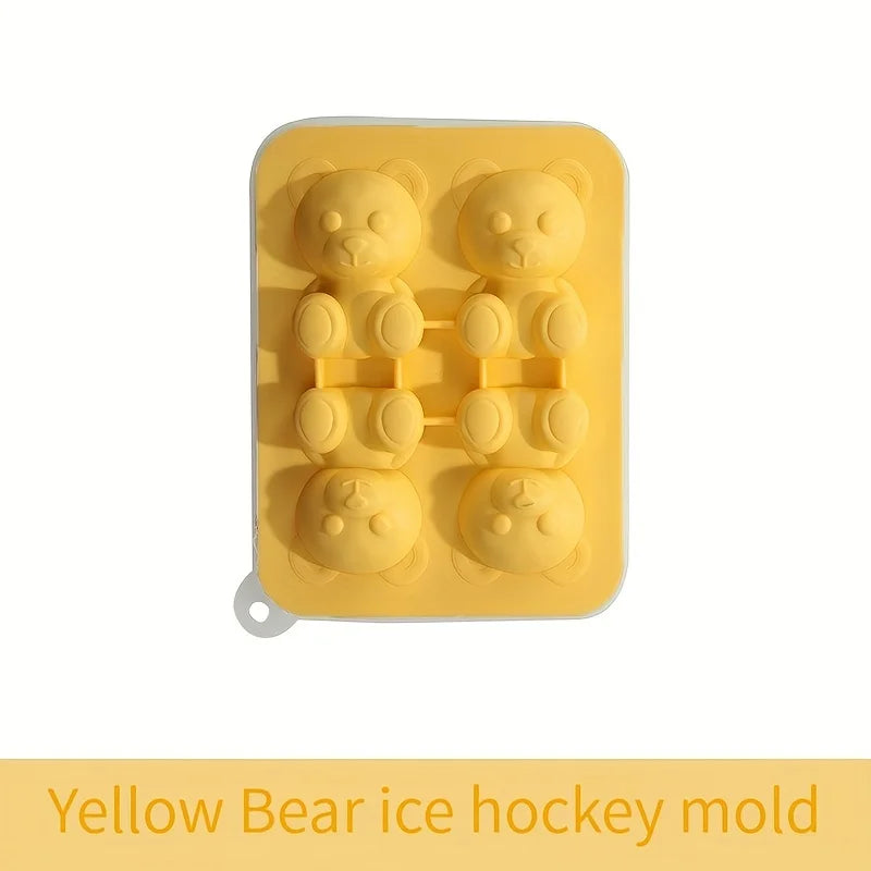 1pc Cute Teddy Bear Ice Cube Tray Flexible Food Grade Silicone mold