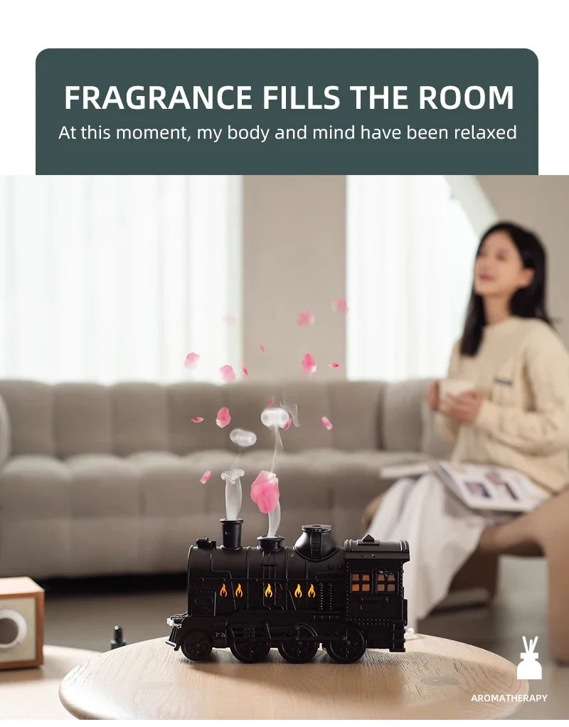Train Air Humidifier Ultrasonic Aromatherapy Diffuser USB Fragrance Essential Oil