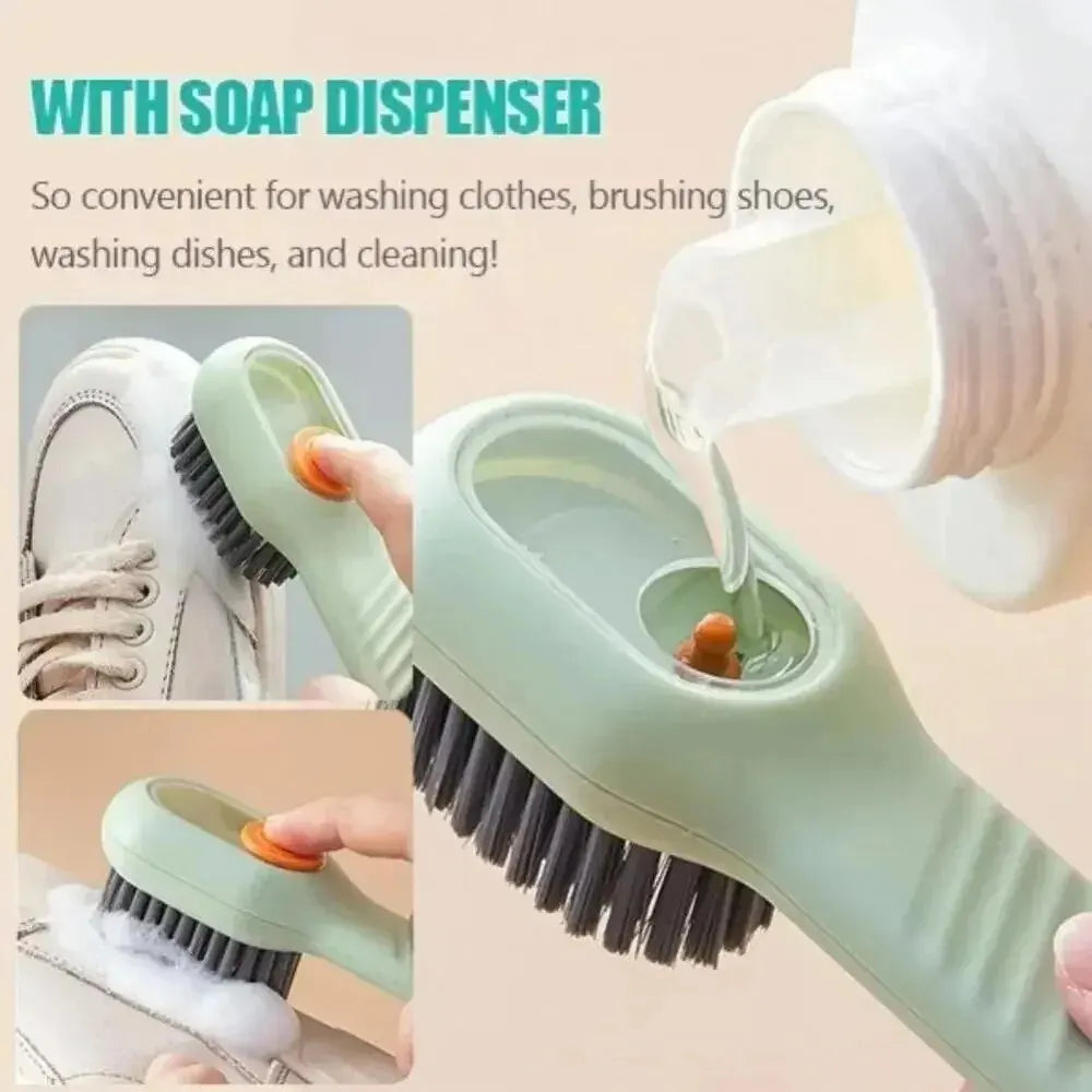 Multifunction Automatic Liquid Shoe Brush with a Long Handle