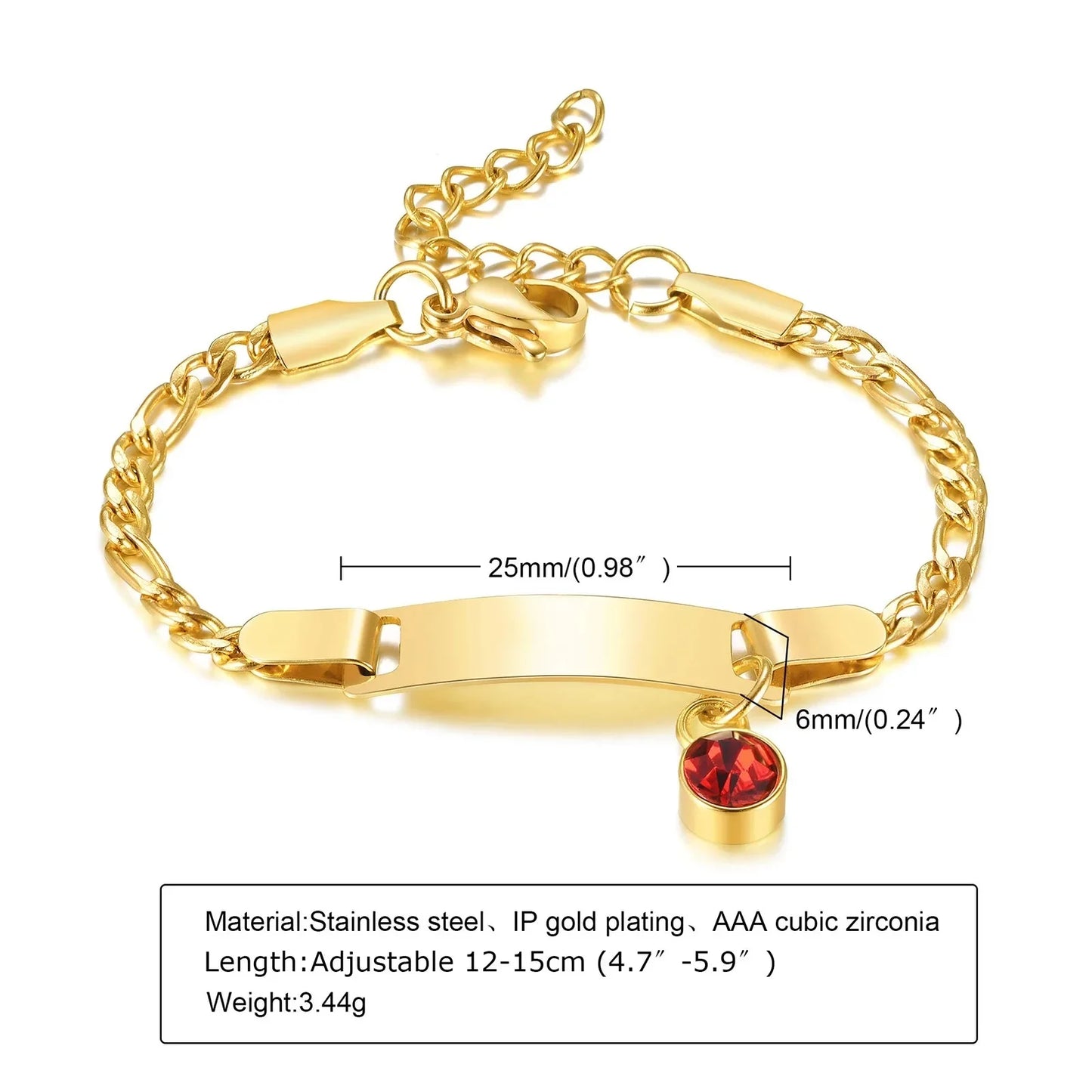 Personalized Birthstone Charm Bracelet