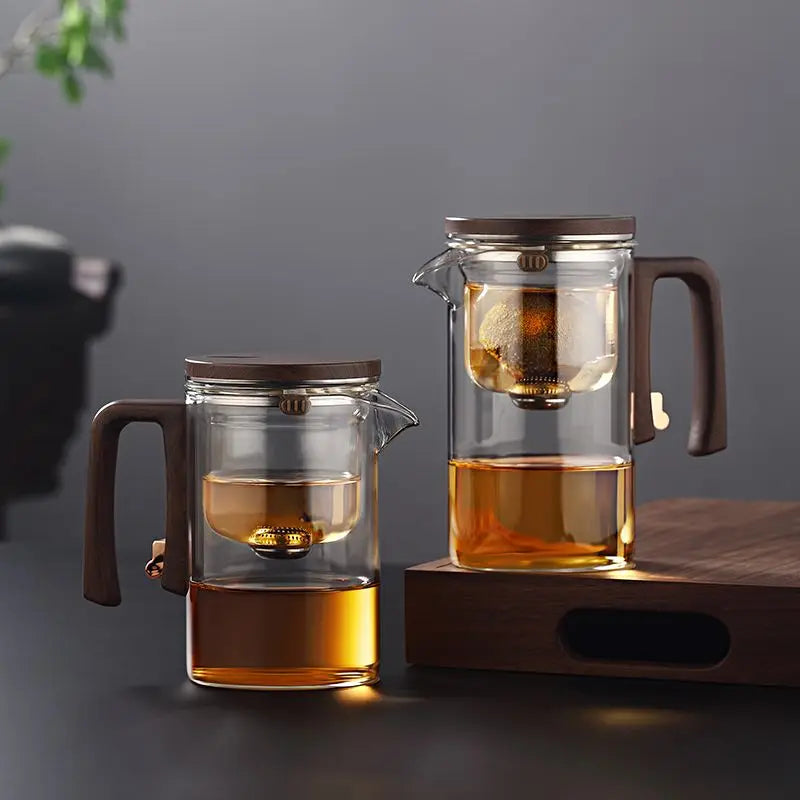 teapot tea separation Magnetic brewing glass filter tea brewing set