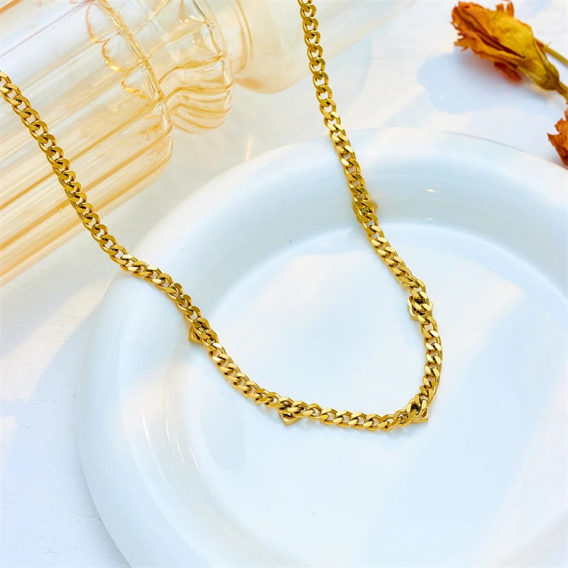 Stainless Steel Heart Love Choker Necklace