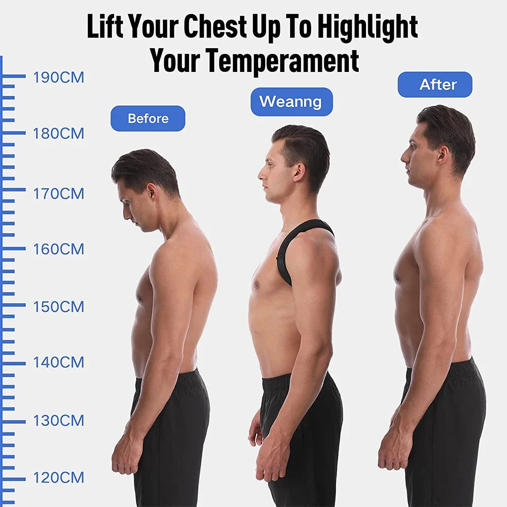 Adjustable Back Shoulder Posture Corrector Belt, Spine Support