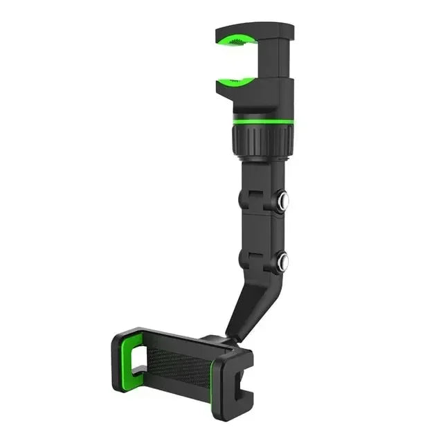 Vlogger Rearview Mirror Phone Holder, 360° Rotatable and Retractable Car Phone Mount,