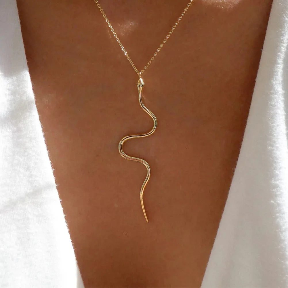 Retro Snake Pendant Necklace Chain for Women