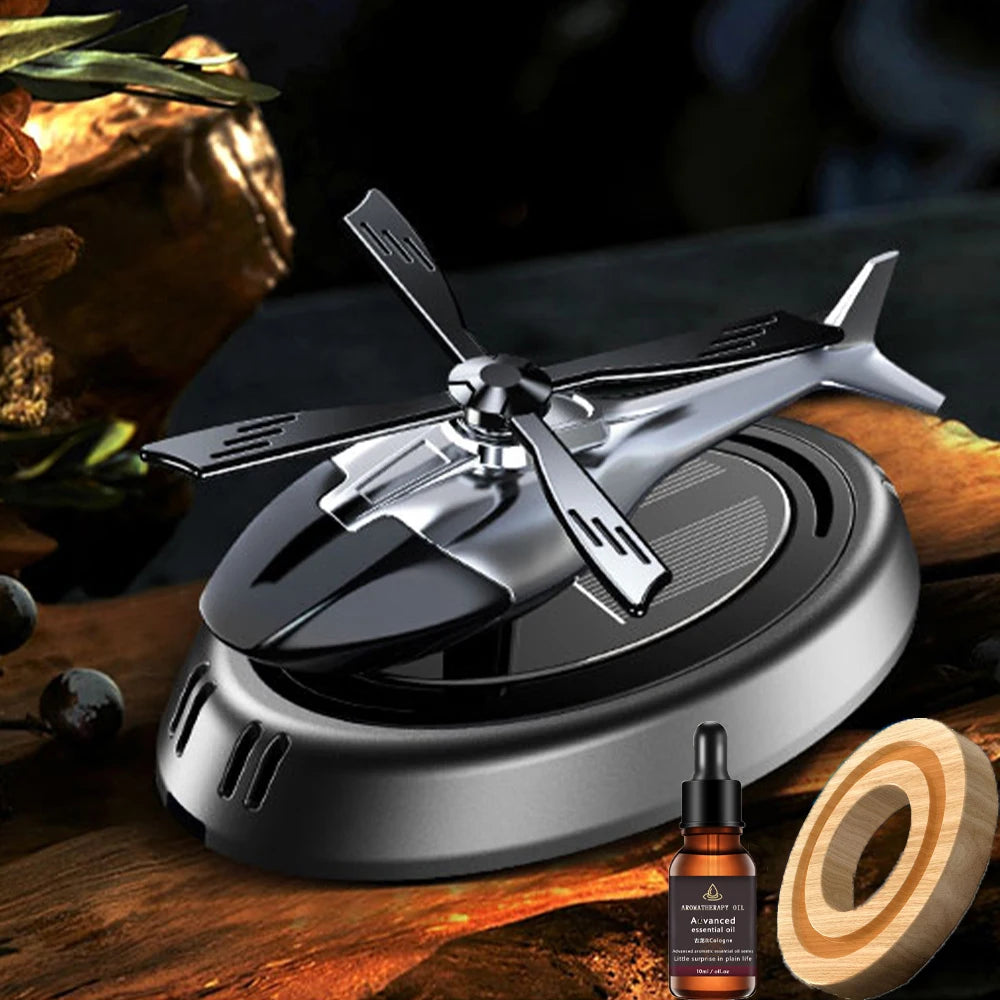 Solar Powered Rotation Helicopter Solar Aromatherapy Car Air Freshener