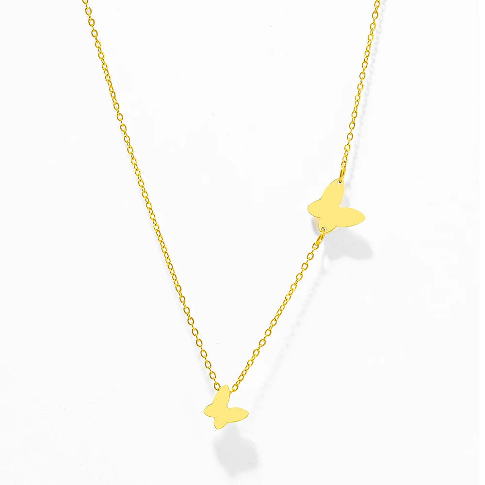 Delicate Butterfly Pendant Chain Fashion Necklace
