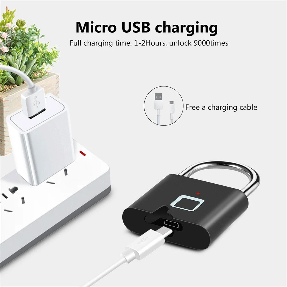 Keyless USB Charging Fingerprint Smart Padlock