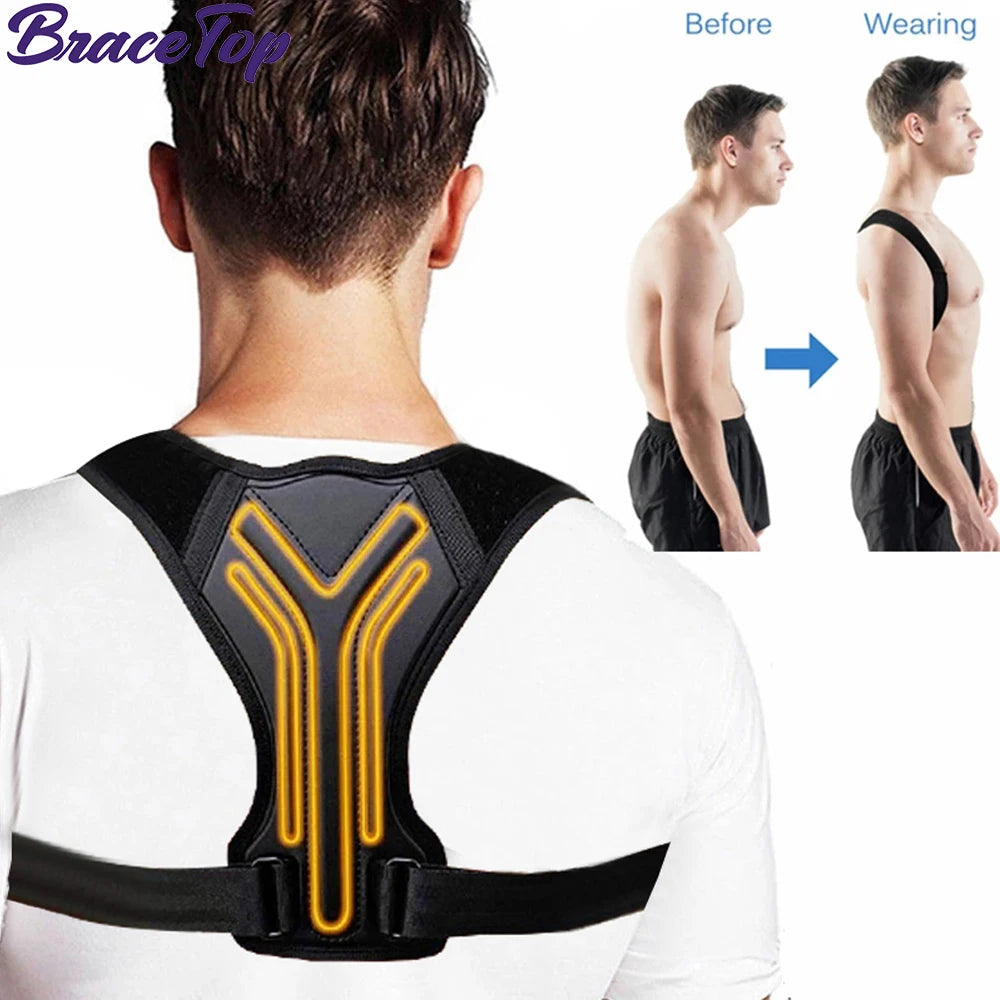 Adjustable Back Shoulder Posture Corrector Belt, Spine Support