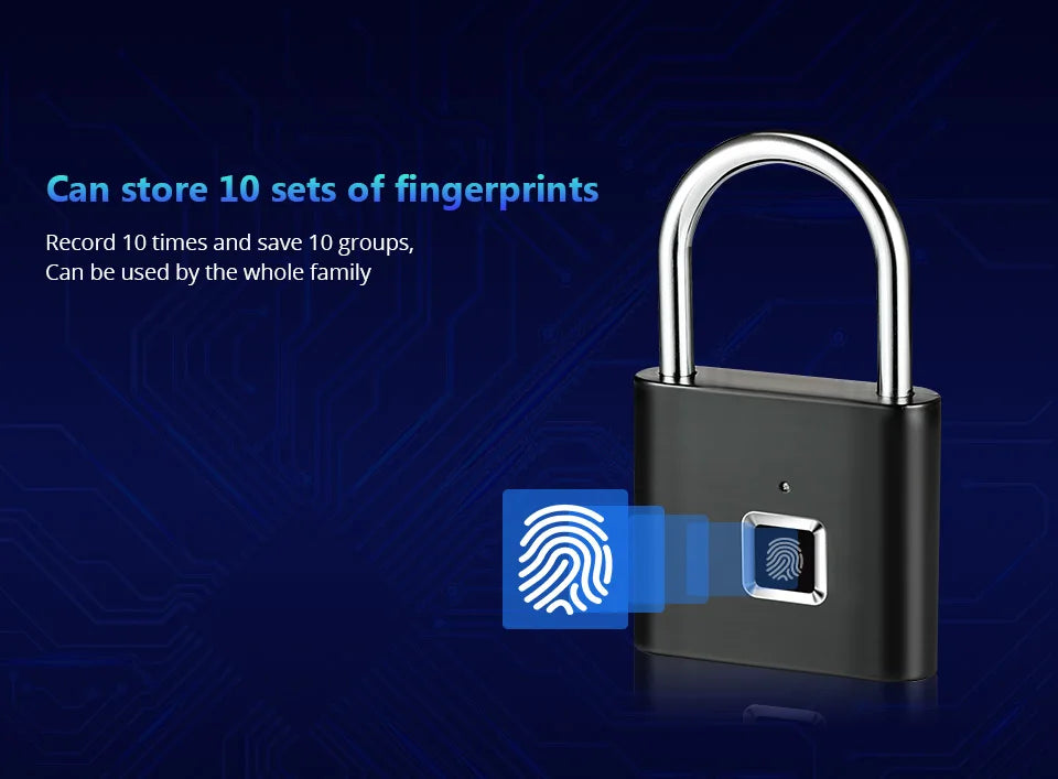 Keyless USB Charging Fingerprint Smart Padlock