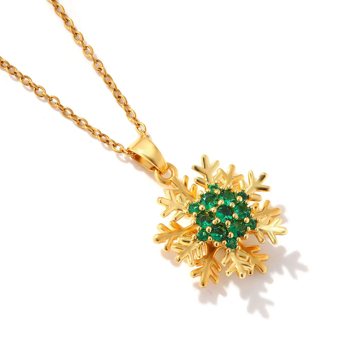 Rotating Snowflake Pendant Collarbone Chain