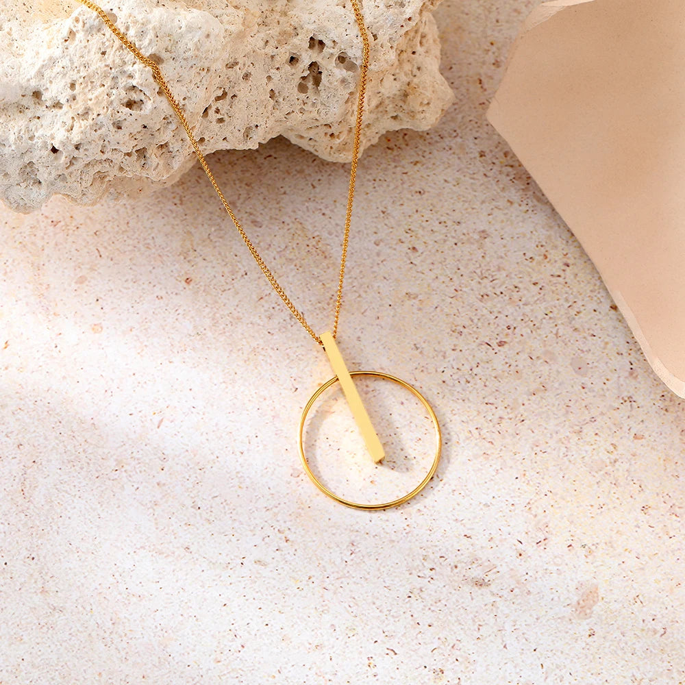 Circle Sticks Pendant Clavicle Chain