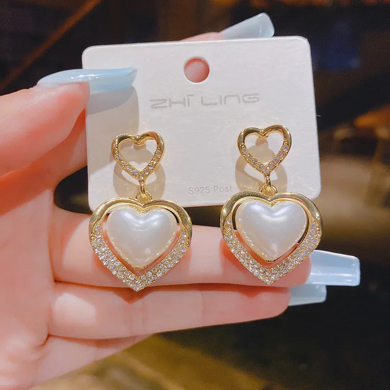 Heart Pearl Fine Earrings