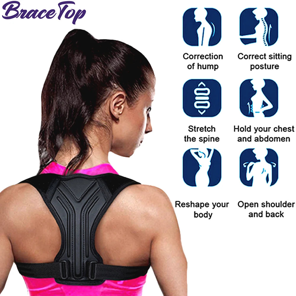 Adjustable Back Shoulder Posture Corrector Belt, Spine Support