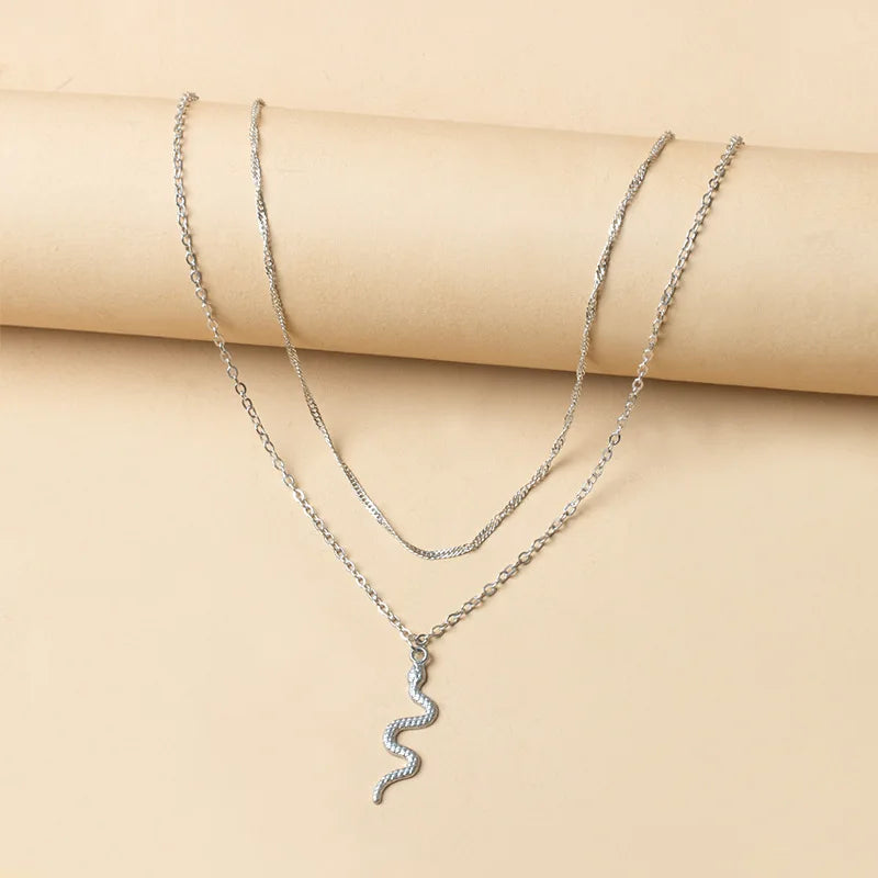Retro Snake Pendant Necklace Chain for Women