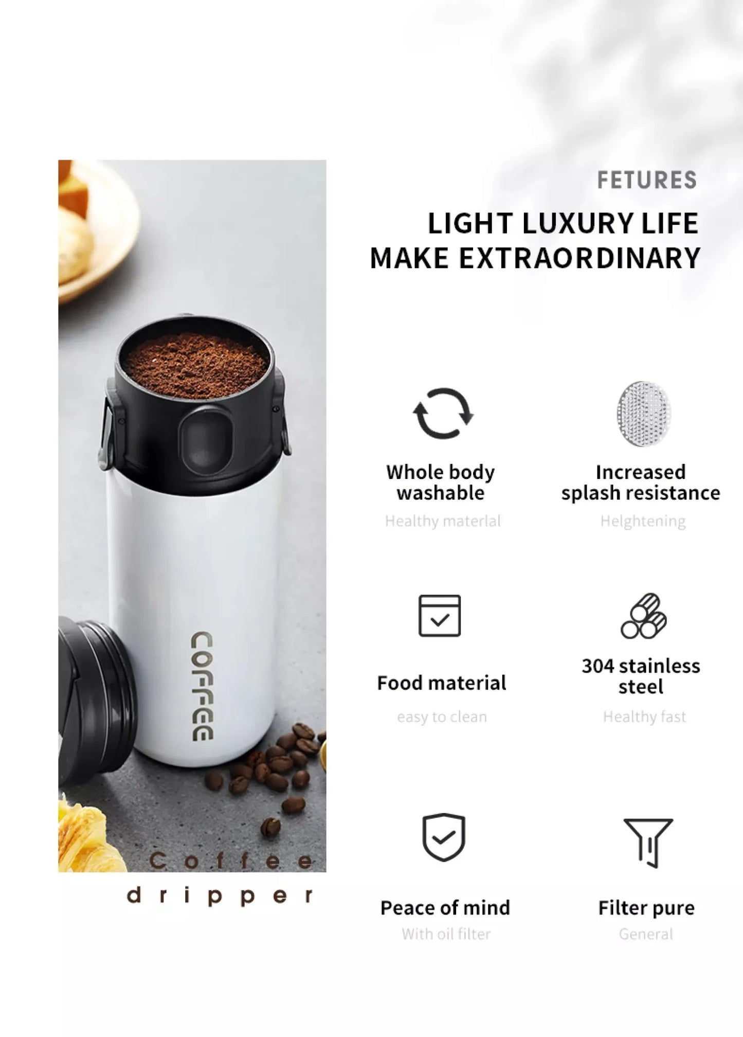 Stainless Steel Portable Coffee Filter Drip