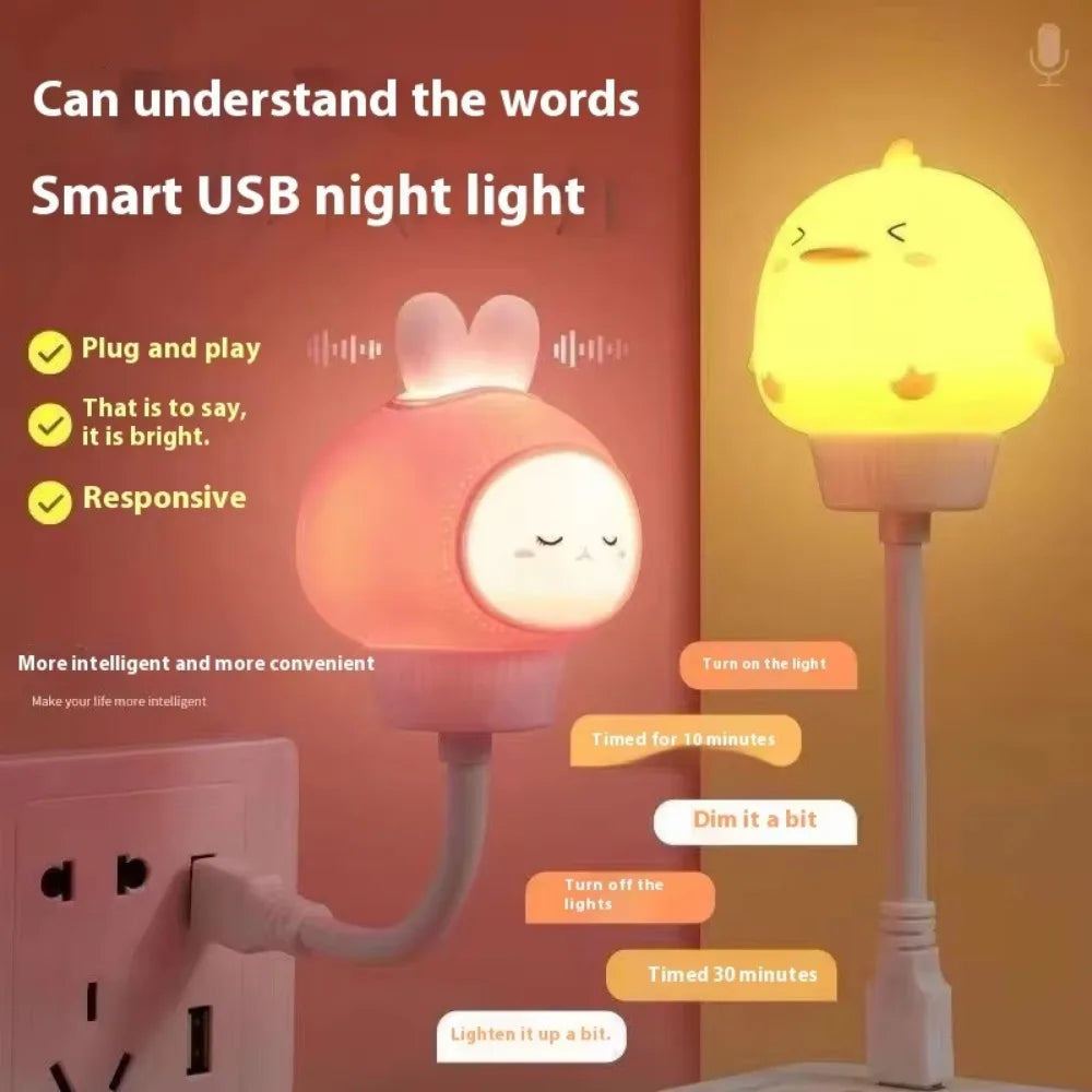 Smart Voice Control Moon Night Light USB