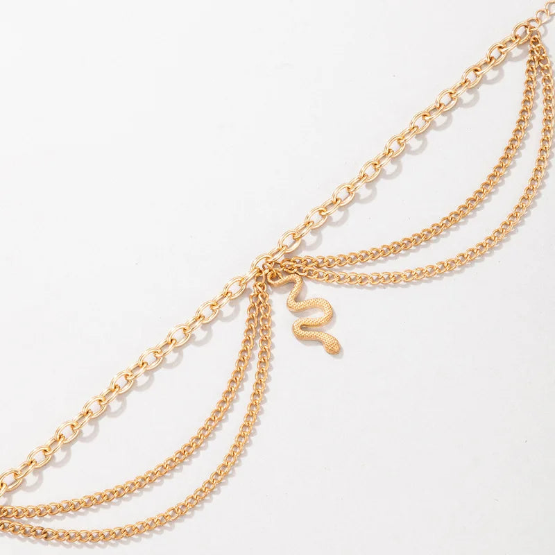 Sexy Multi-layer Anklet with a Starfish Heart Shell or snake