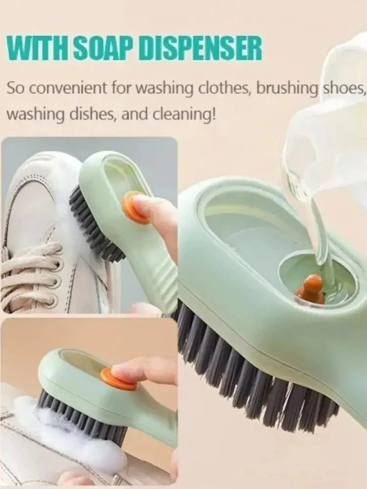 Multifunction Automatic Liquid Shoe Brush with a Long Handle