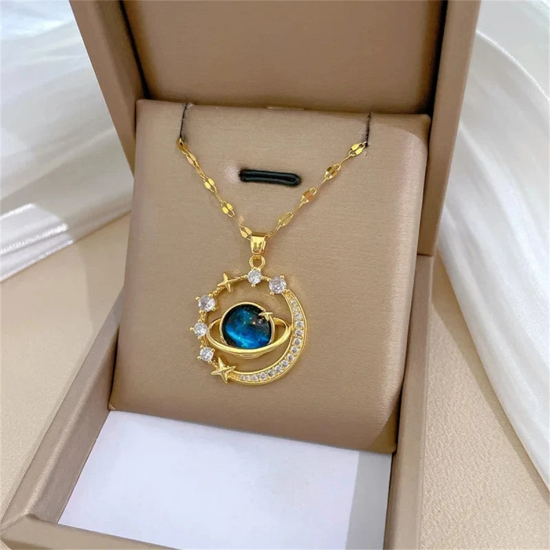 Exquisite Starry Sky Planet Light Luxurious Necklace