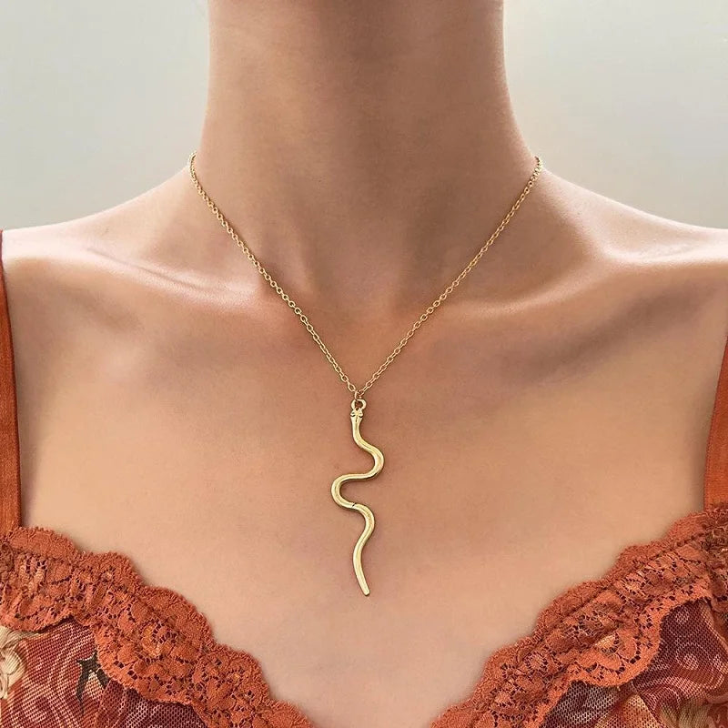 Retro Snake Pendant Necklace Chain for Women