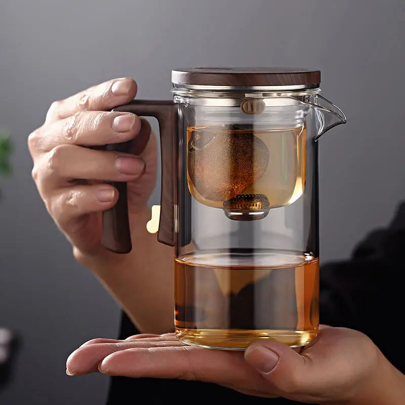 teapot tea separation Magnetic brewing glass filter tea brewing set