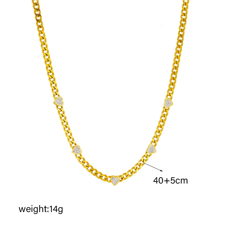 Stainless Steel Heart Love Choker Necklace