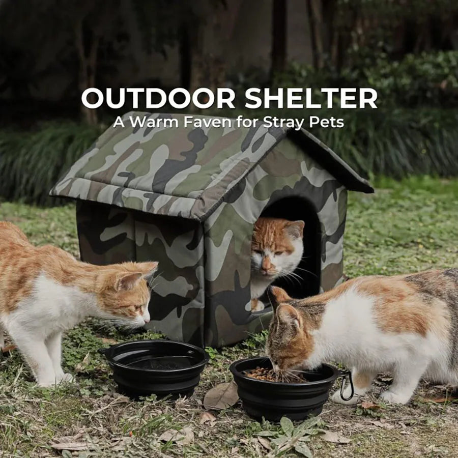 Collapsible Outdoor Pet Shelter that’s Waterproof Cold and Windproof Scratch-Resistant House