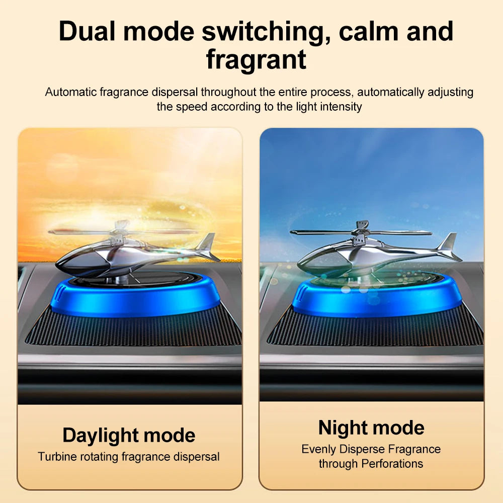Solar Powered Rotation Helicopter Solar Aromatherapy Car Air Freshener