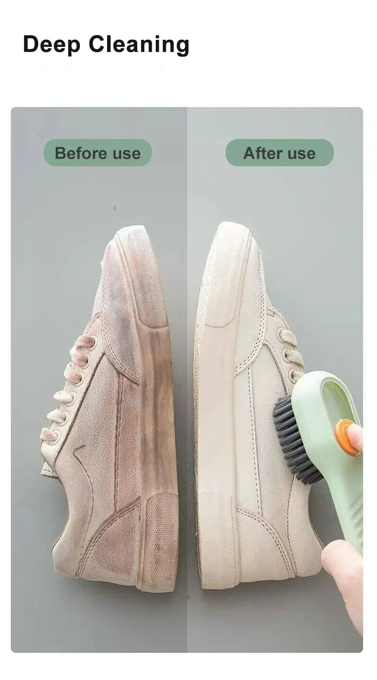 Multifunction Automatic Liquid Shoe Brush with a Long Handle