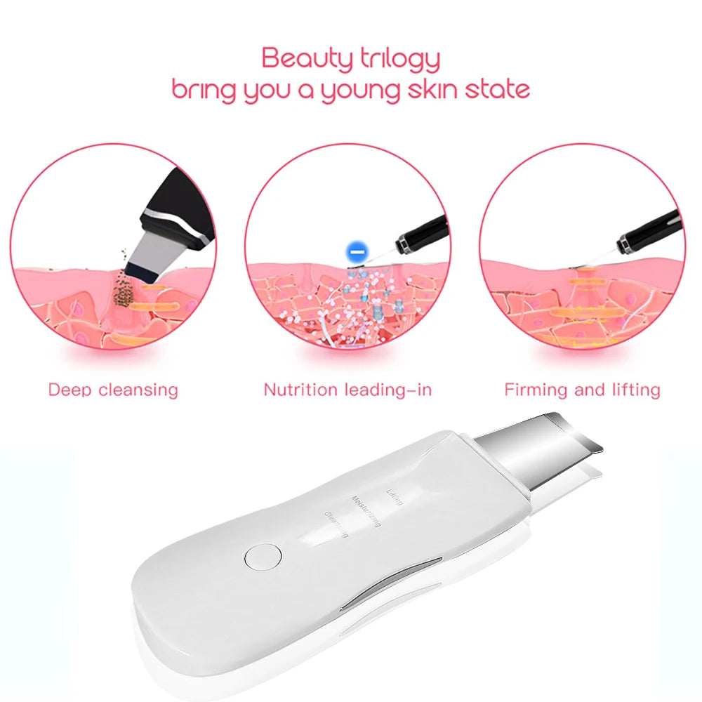 Ultrasonic Skin Scrubber Deep Vibrate Facial Cleaner