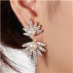 Crystal Flower Drop Rhinestones Earrings