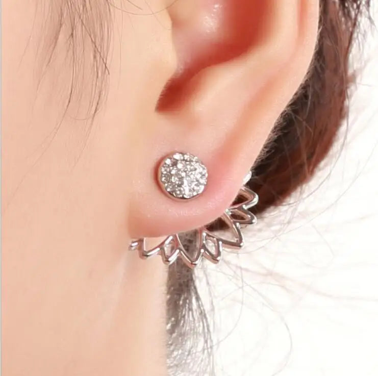 Crystal Flower Drop Rhinestones Earrings