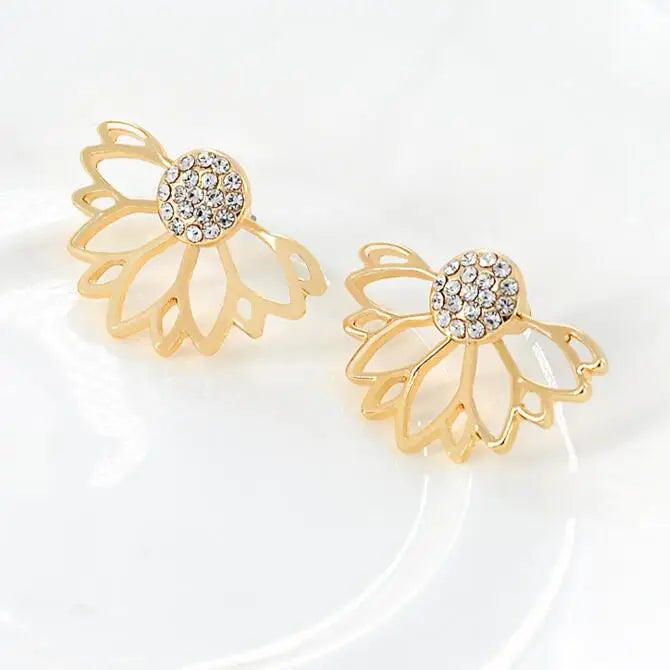 Crystal Flower Drop Rhinestones Earrings