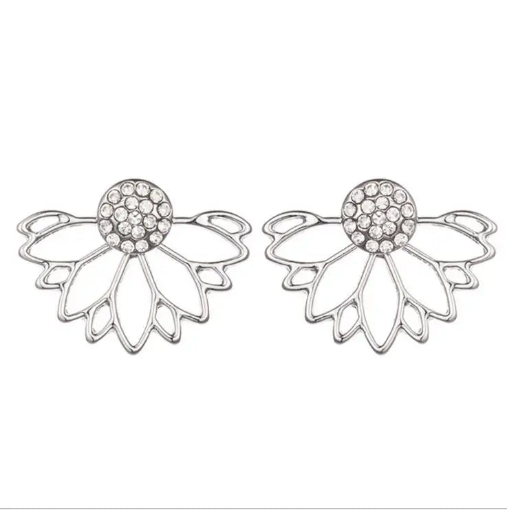 Crystal Flower Drop Rhinestones Earrings