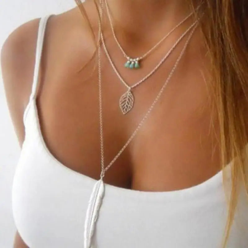 Sleek sexy long chain Minimalist with Rhinestones