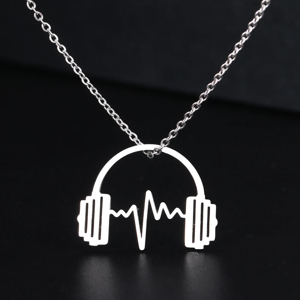 Music lovers at heart Headphone Shape Music Pendant Chain Collar