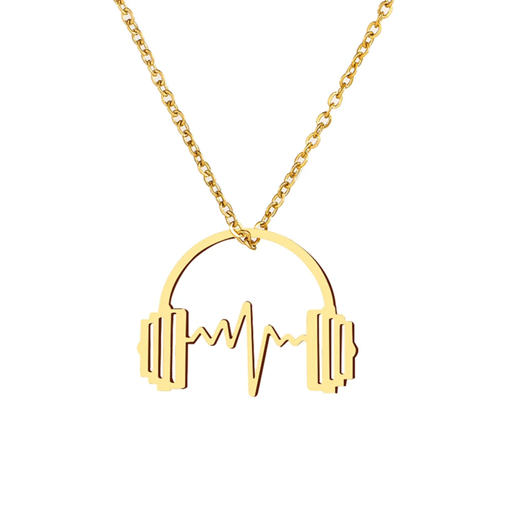 Music lovers at heart Headphone Shape Music Pendant Chain Collar