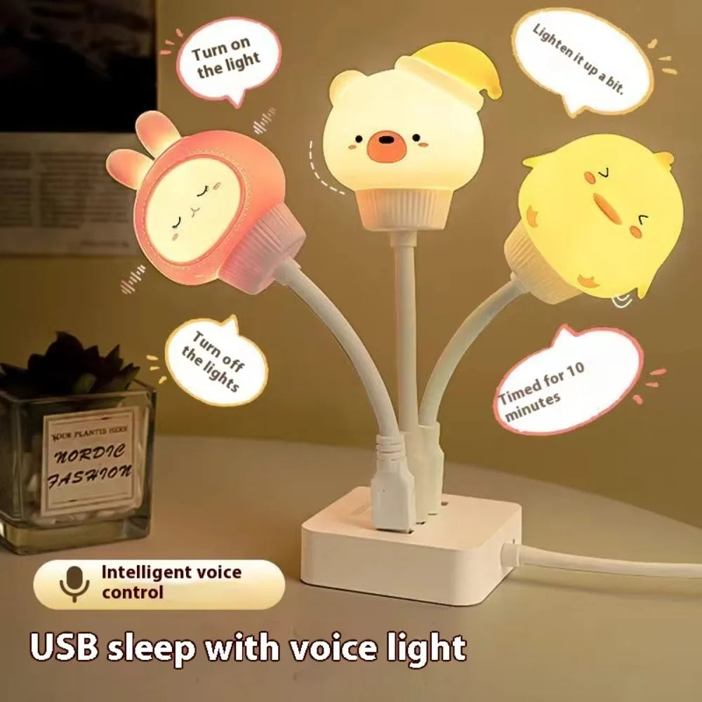 Smart Voice Control Moon Night Light USB Plug in