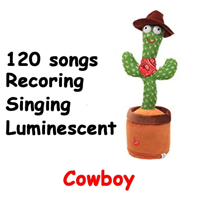 Rechargeable Cactus Glowing Dancing Electronic Plush Toys Can Sing Record