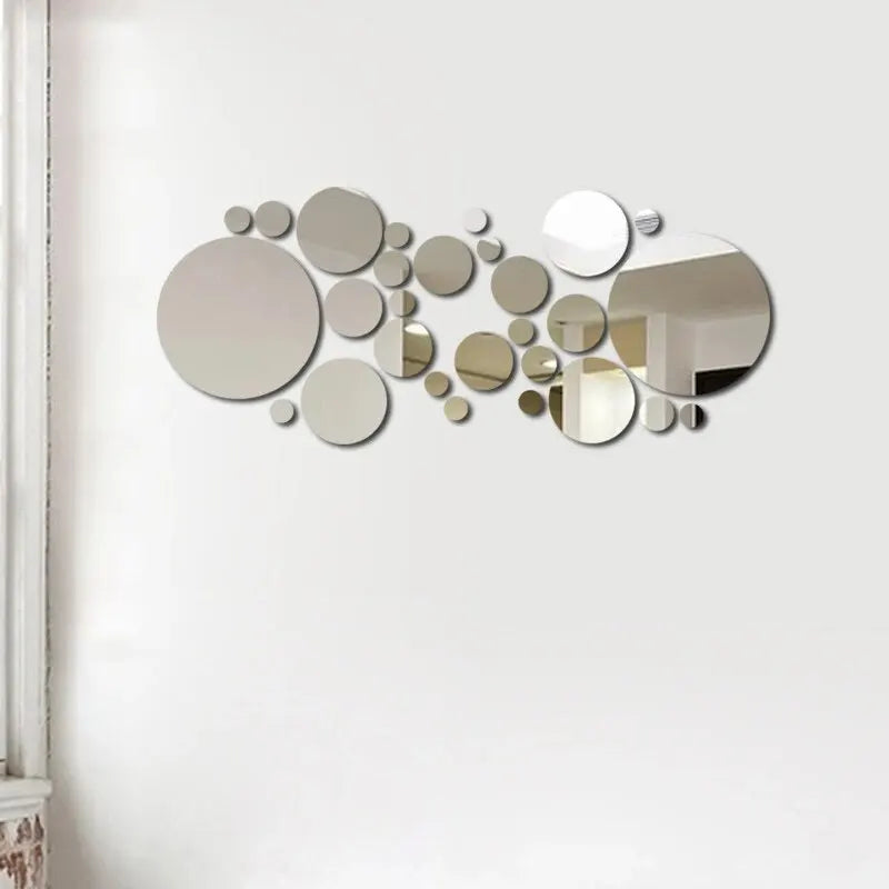 26 PCs 3D Acrylic Mirror Wall Sticker