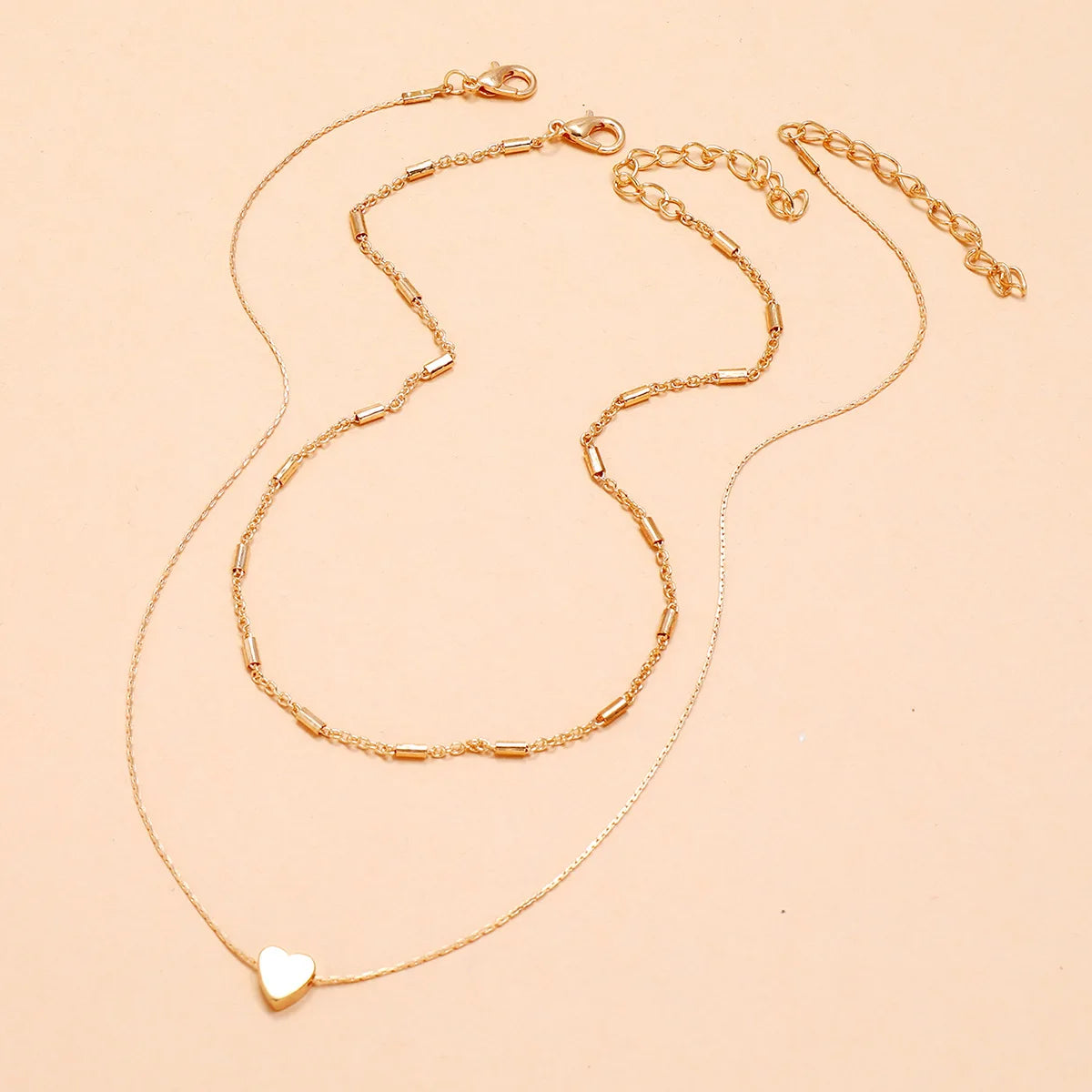 Trendy Fashion Simple Heart Pendant Necklace in Gold & Silver Color