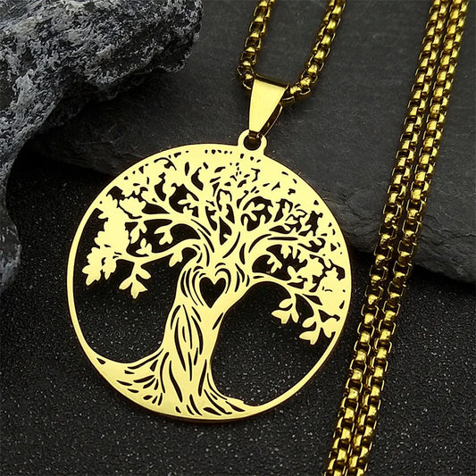 Aesthetic Tree of Life Love Heart Necklace