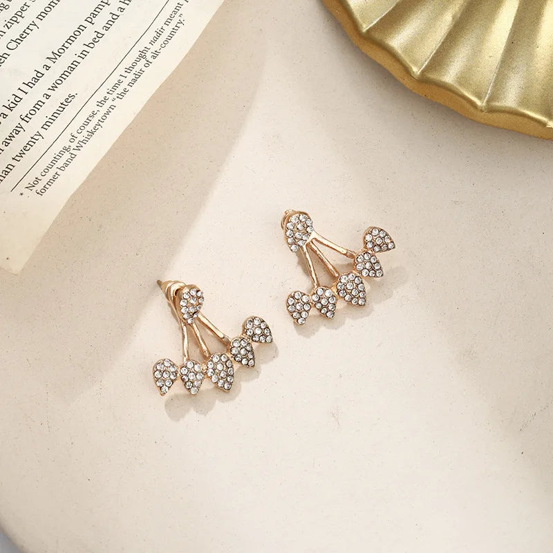 Cute Water drop Stud Earrings crystal Geometric Small Earring