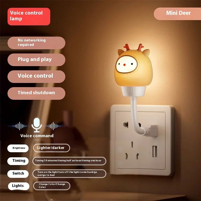 Smart Voice Control Moon Night Light USB Plug in