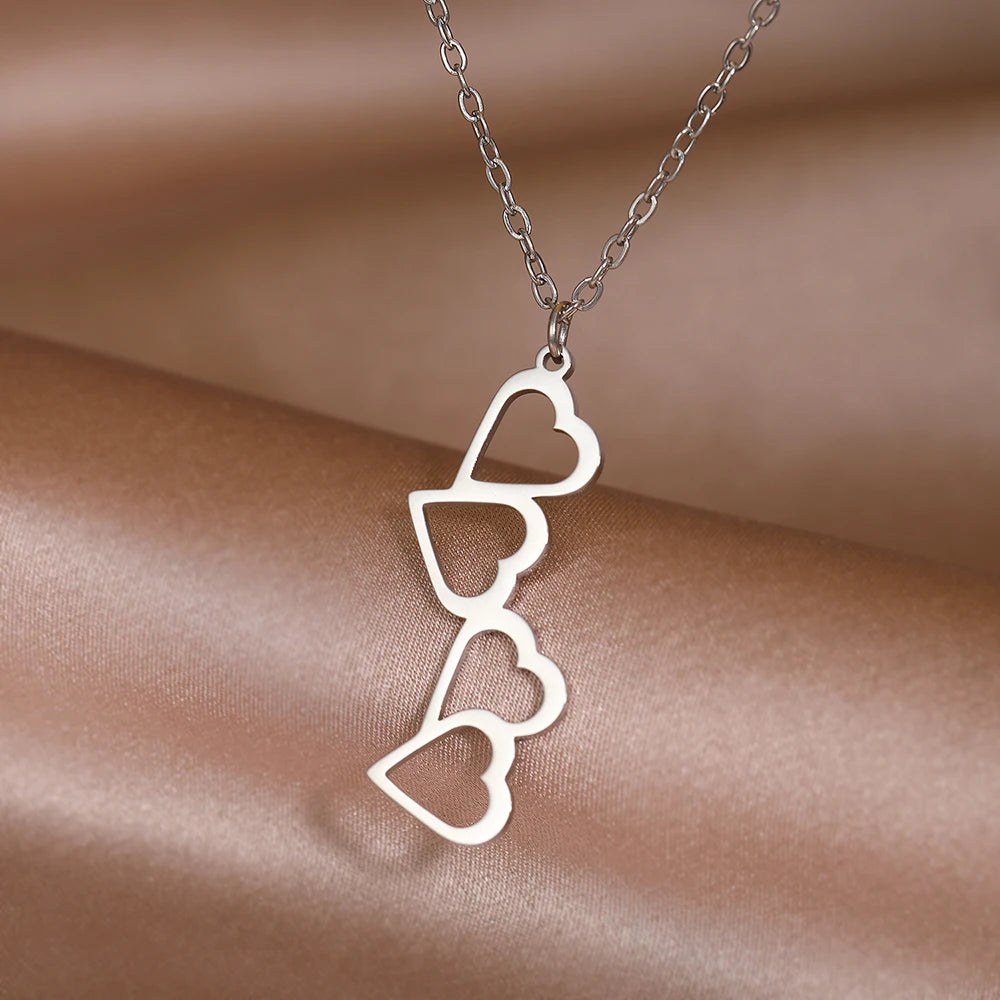 Sweet Cute Hearts Infinity Symbol Pendant