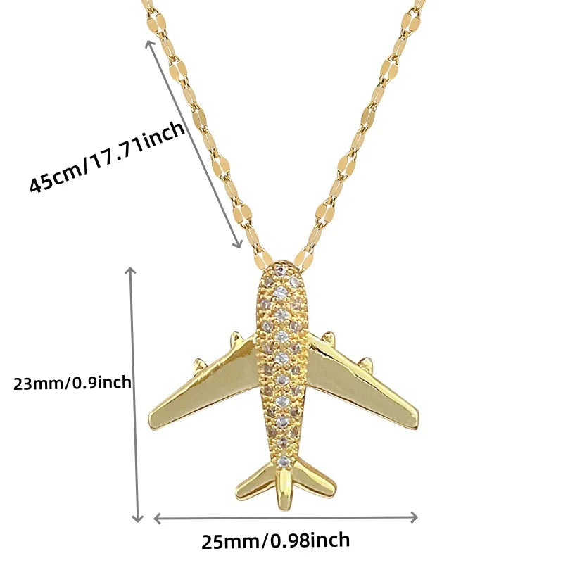 Charming Airplane Necklace for the travel at heart