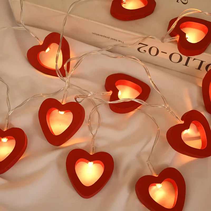 10 LED Love Heart String Lights