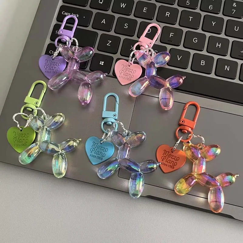 New Candy Color Balloon Dog Keychain