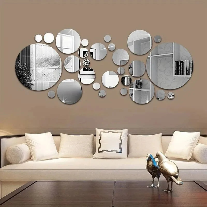 26 PCs 3D Acrylic Mirror Wall Sticker